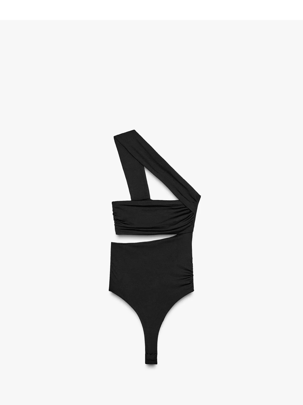 Zara Black One-Shoulder Cutout Bodysuit